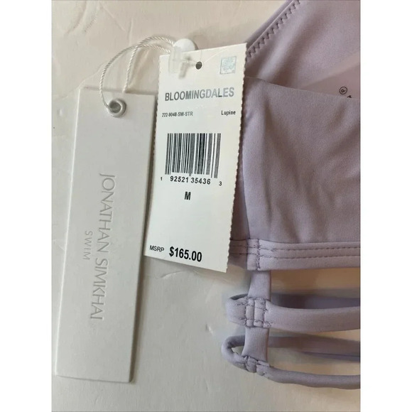 JONATHAN SIMKHAI Eunice Strappy Plunge Neck Bikini Top in Lupine Lavender Medium - Picture 6 of 7
